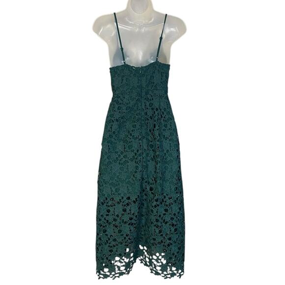 NWT ASTR the Label Lace V-Neck Midi Dress in Hunter Green Women's Small - Picture 3 of 8